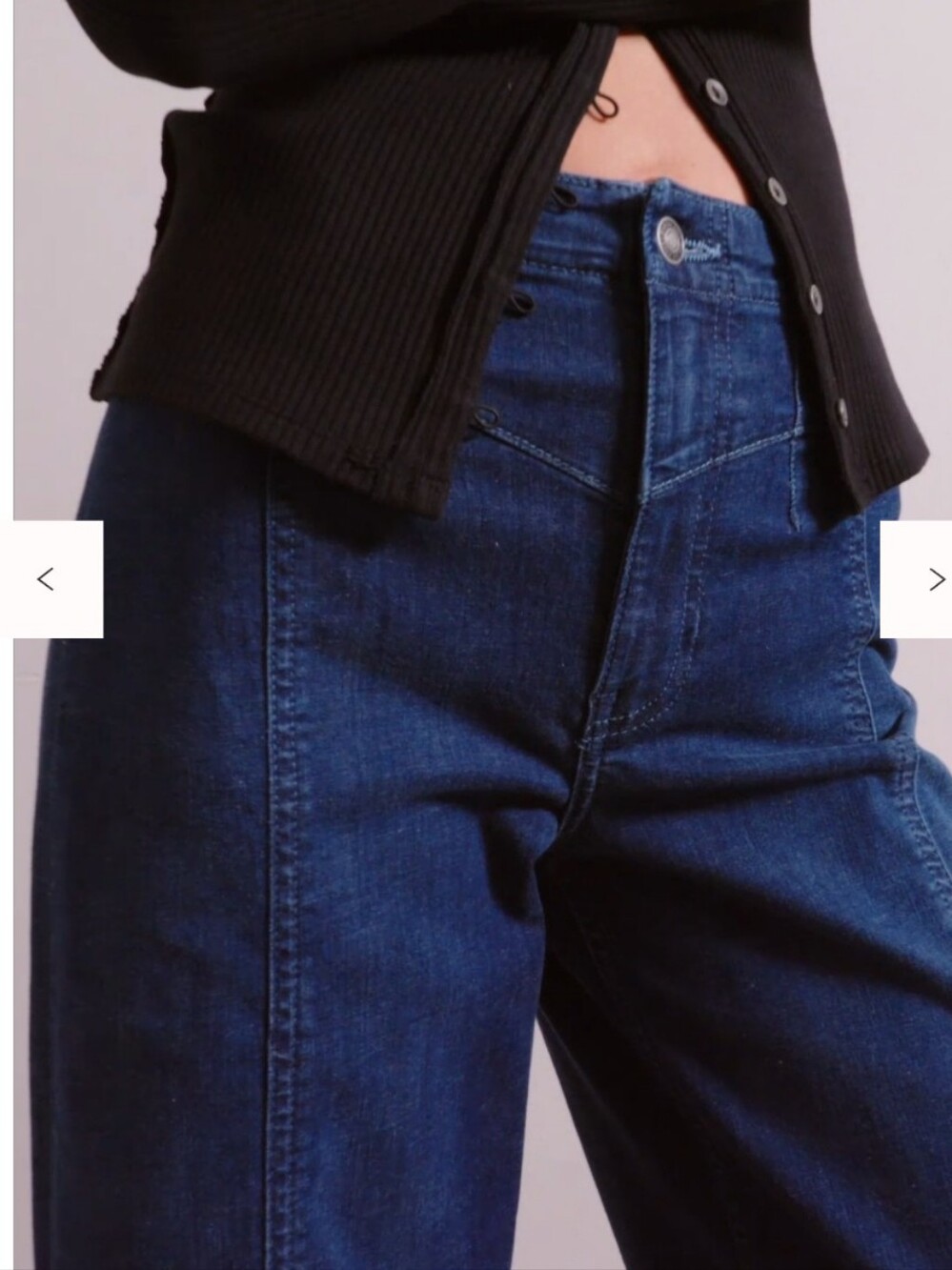"FREE PEOPLE" Libre wide leg High-Waisted Women's Jeans - Dark Blue (29) - Picture 4 of 8
